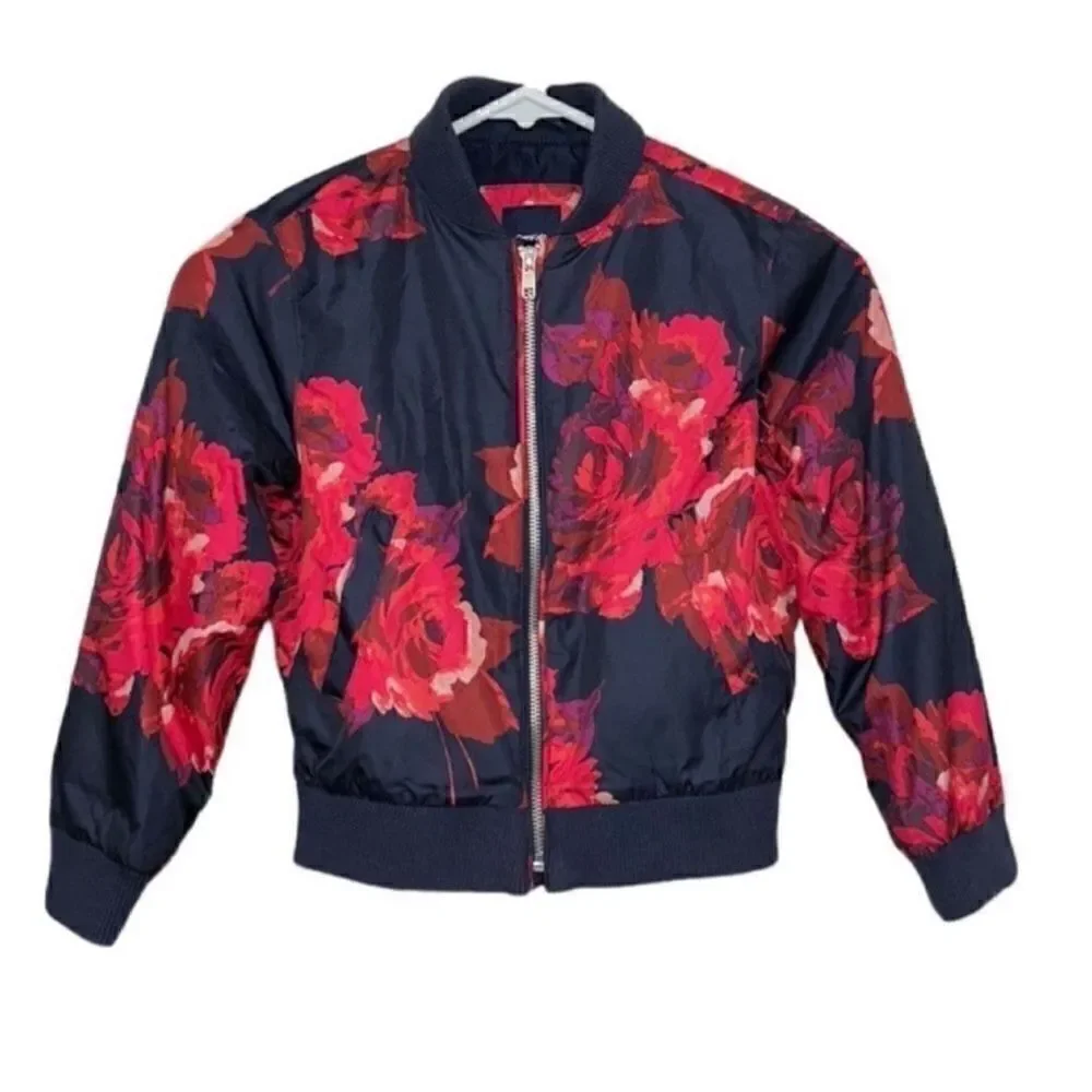 Gap kids Floral Print Red & Blue Jacket(Size Small)